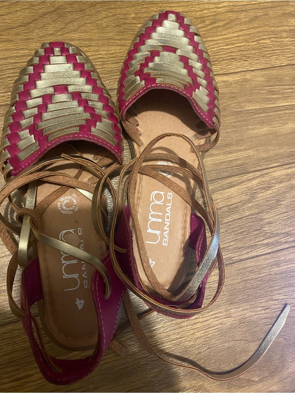 Pink & Gold Braided Women’s Sandals